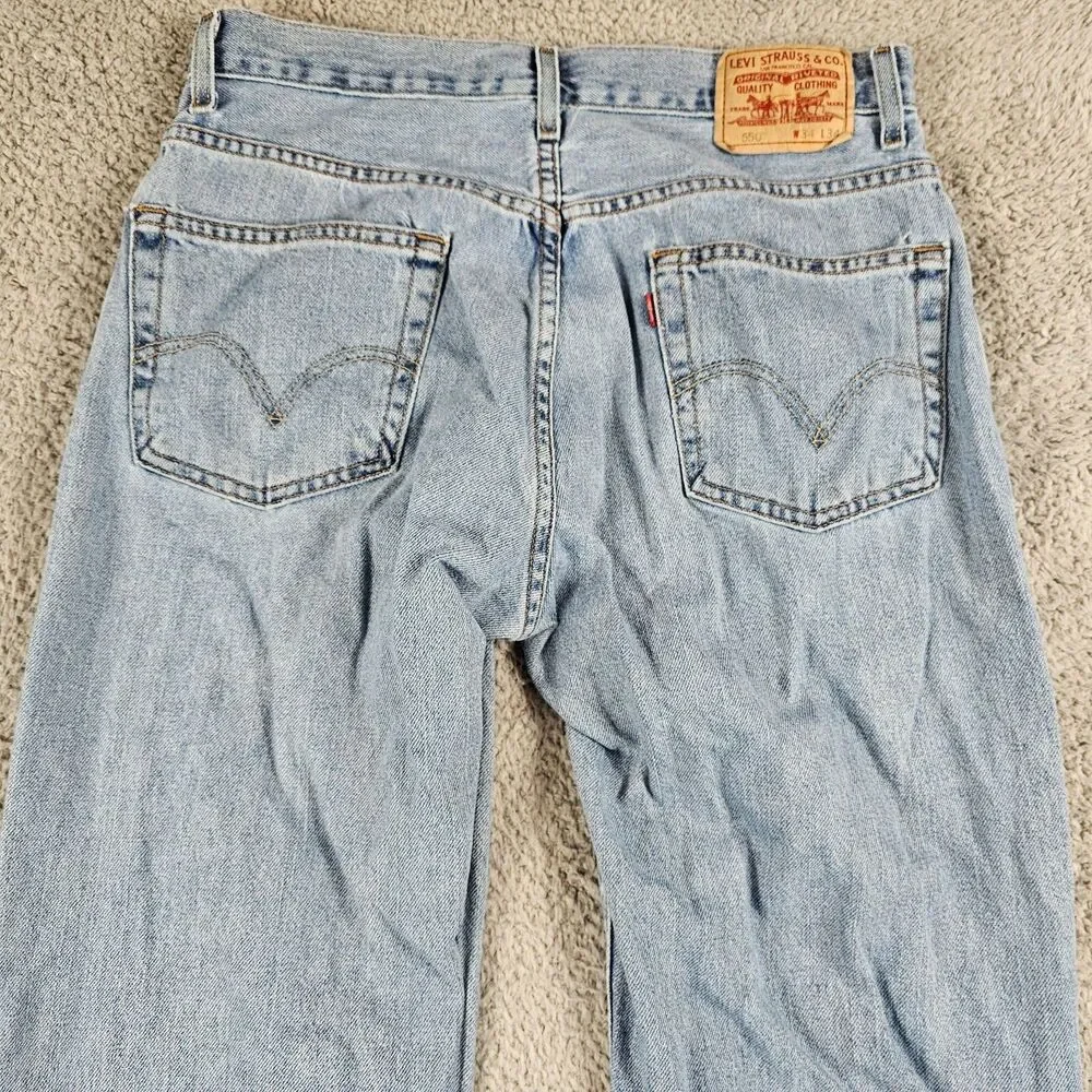 Levis 550 Jean Mens 33x32 Relaxed Straight Light Wash Grunge Cowboy Skater Work
